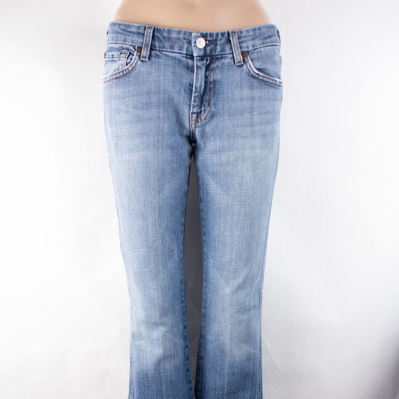 7 For All Mankind Denim - 7 For All Mankind A Pocket Bootcut 27 (29 X 30) Women's Denim Jeans Raw Hem